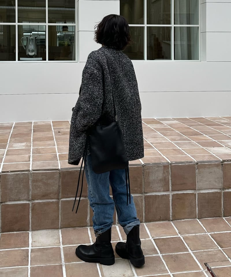wool tweed half coat | ok.soon