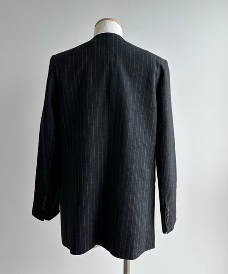 pinstripe collarless jacket&vest