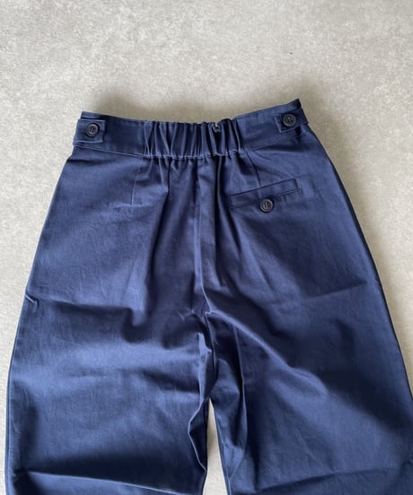 wide tuck pants (navy)