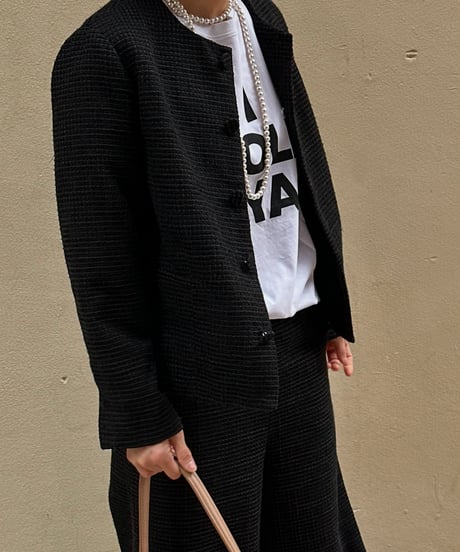 monotone tweed jacket