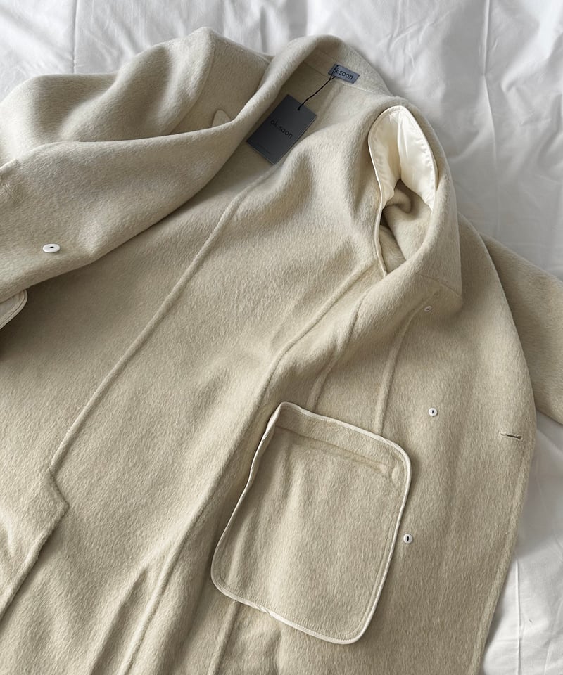 white chester coat with scarf | ok.soon