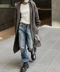 long knit  cardigan gray