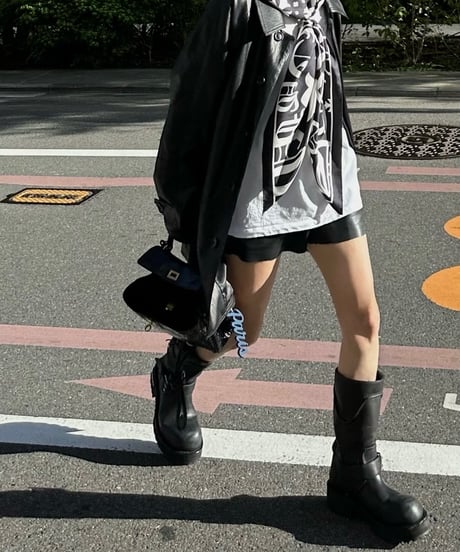 faux leather half coat