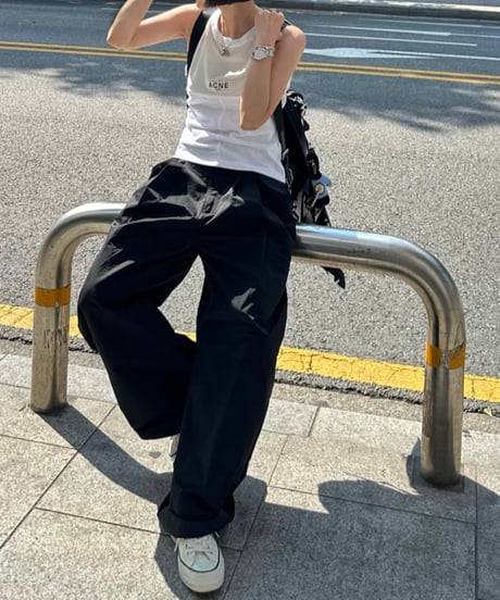 cotton nylon wide pants