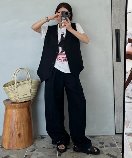 cotton linen vest & slacks