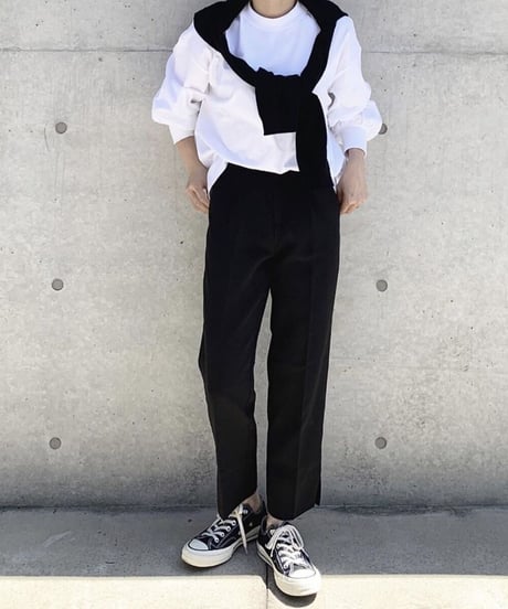 side slit slacks (black)