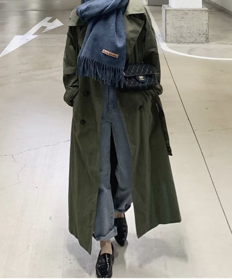 trench coat moss green (regular / long length)
