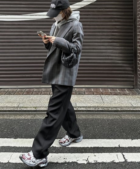 tailored slacks(black/camel)