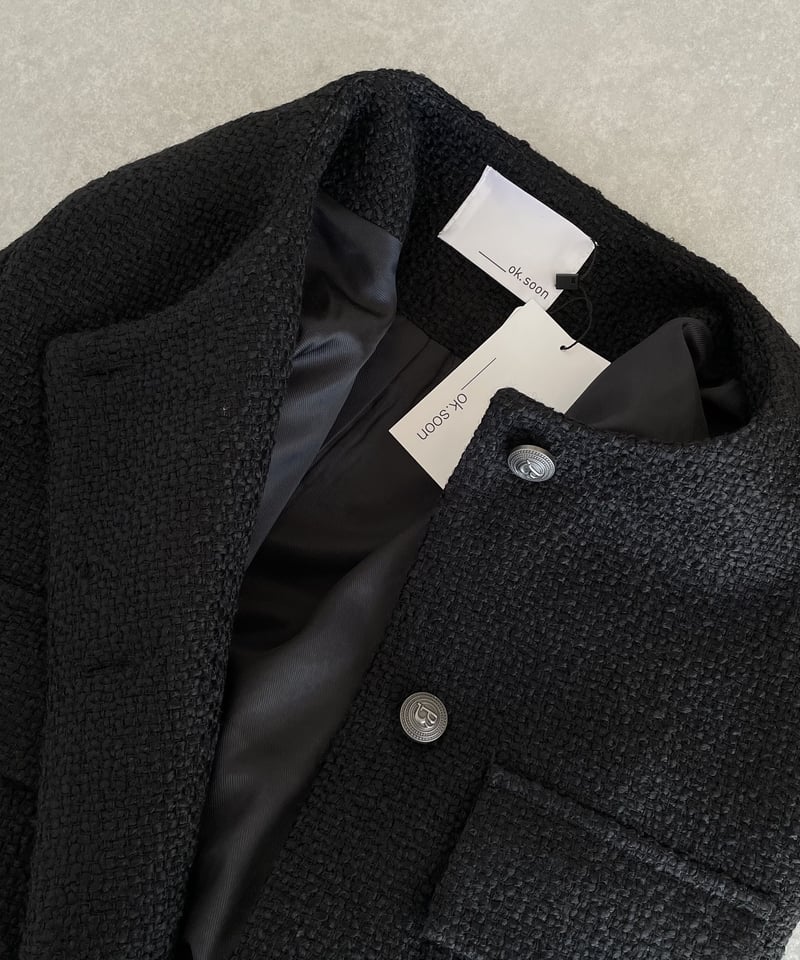 ok.soon  tweed jacket black  ツイードジャケット