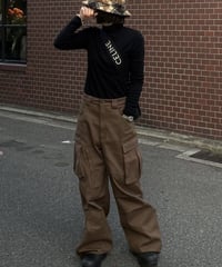 wide cargo pants(brown/black)