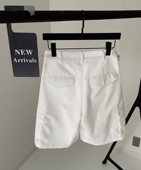 cargo half pants (black/white)