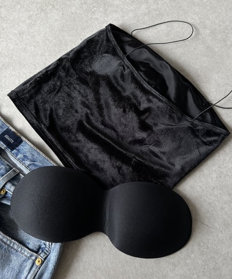 velour cami black