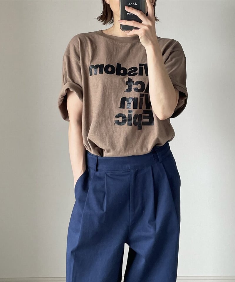 wide tuck pants (navy) | ok.soon