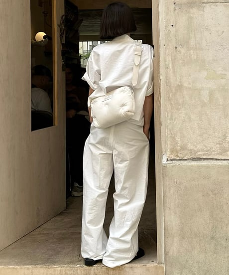drawstring cotton pants white