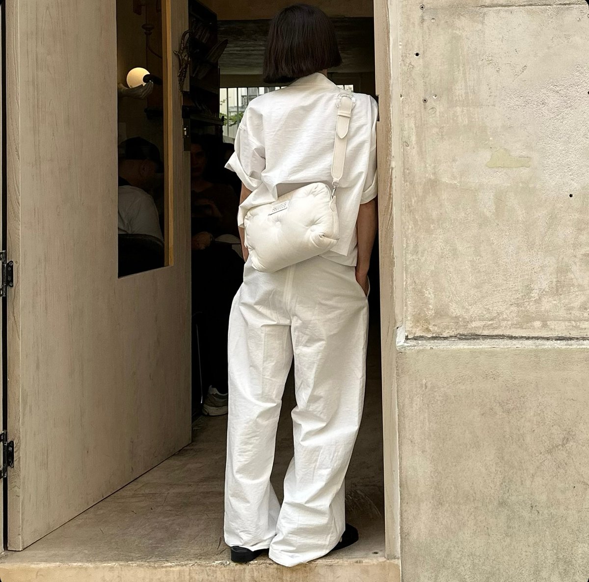 drawstring cotton pants white | ok.soon 