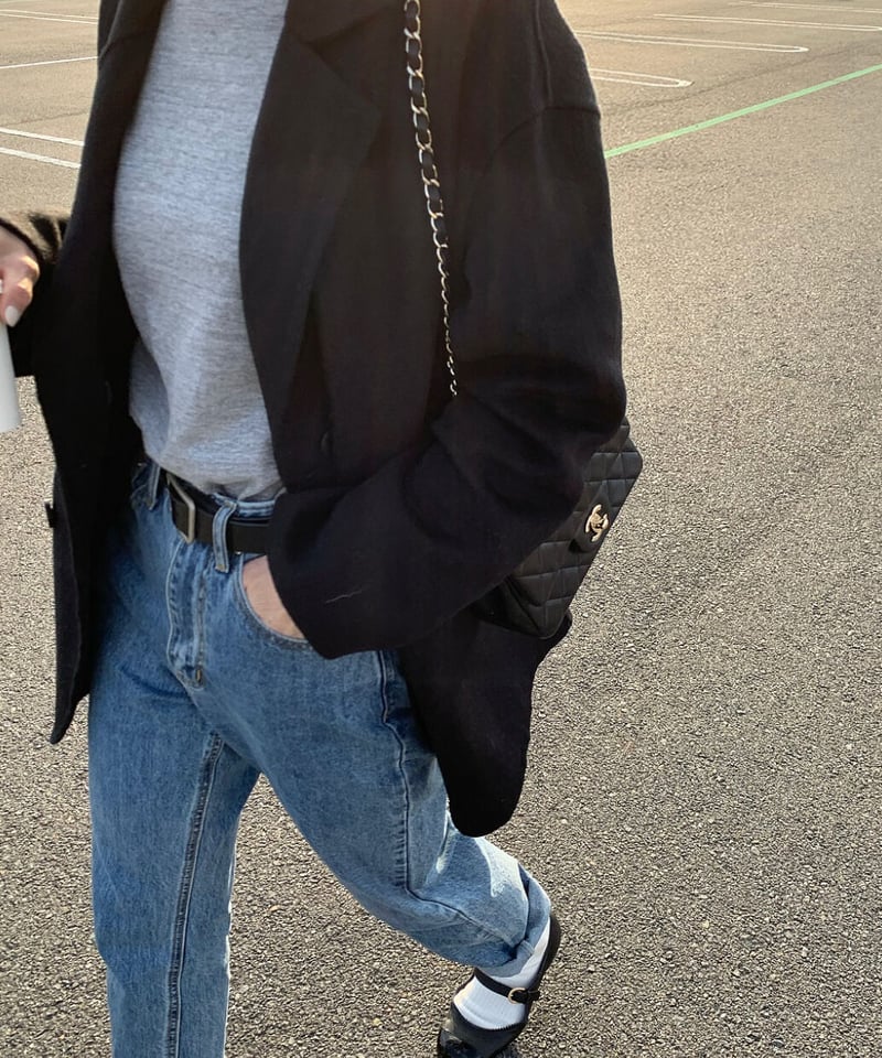 leather like belt (black) | ok.soon