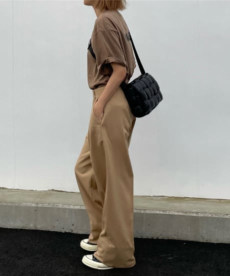 ワイドストレートスラックスcamel