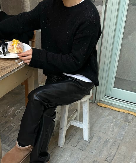 nep yarn high neck,round neck sweater