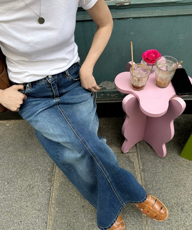 ok.soon×piccadilly OGC DENIM MAXI SKIRT | ok.soon ok.soon×piccadilly OGC DENIM MAXI SKIRT | ok.soon