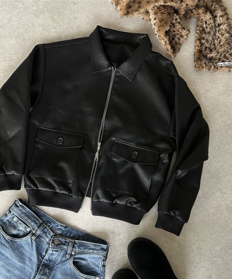 fake leather blouson