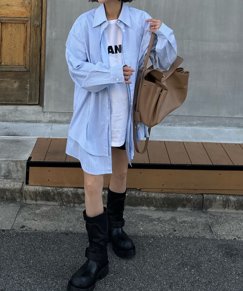 pre-order］layered stripe shirt over size | ok.