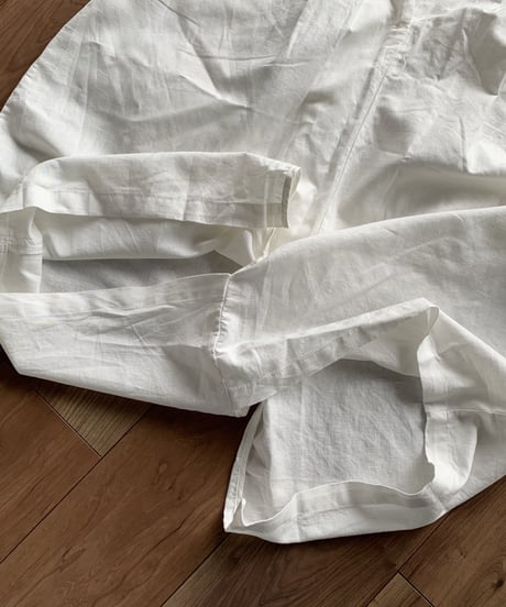 linen croped pants white
