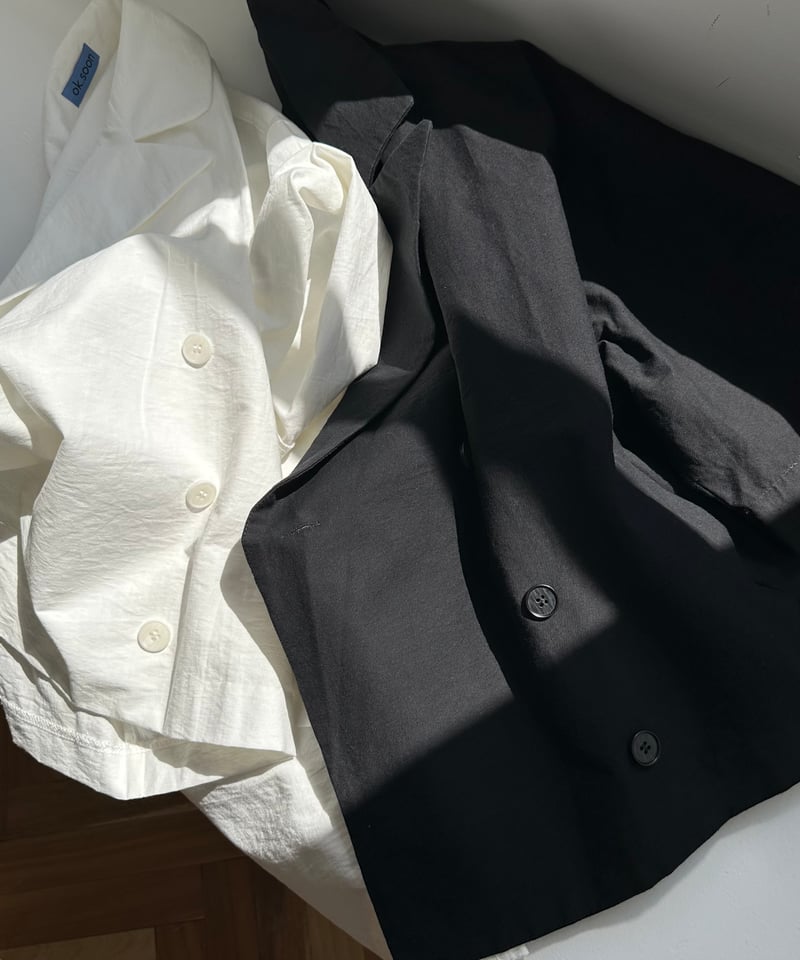 cotton linen half sleeve jacket | ok.soon