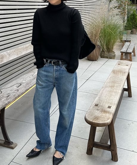 turtle neck rib knit