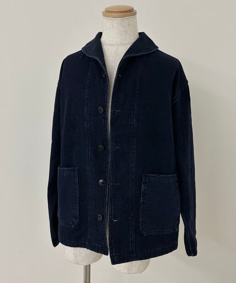 navy denim jacket & navy denim casual pants