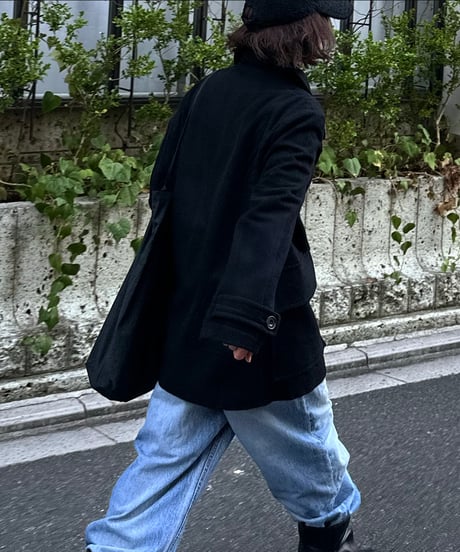 pea coat black