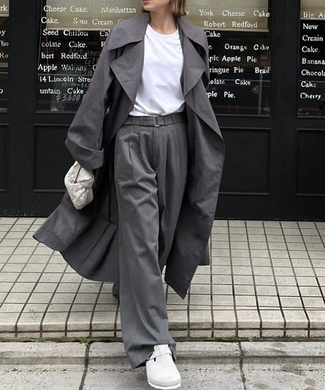 cotton nylon over coat gray
