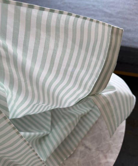 collarless stripe shirt mint green