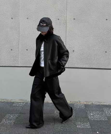 leather shearing jacket