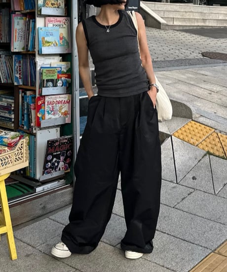 cotton nylon wide pants