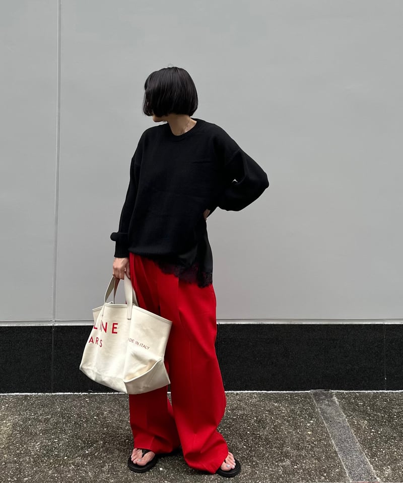 1tuck casual slacks red | ok.soon
