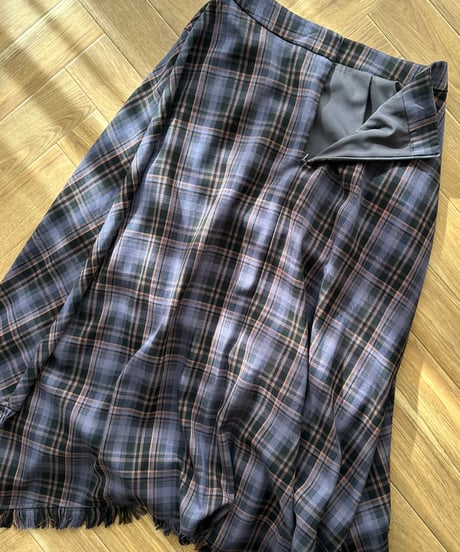 tartan check long skirt