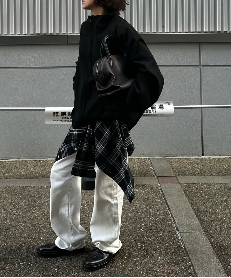 stand collar zip up blouson | ok.soon