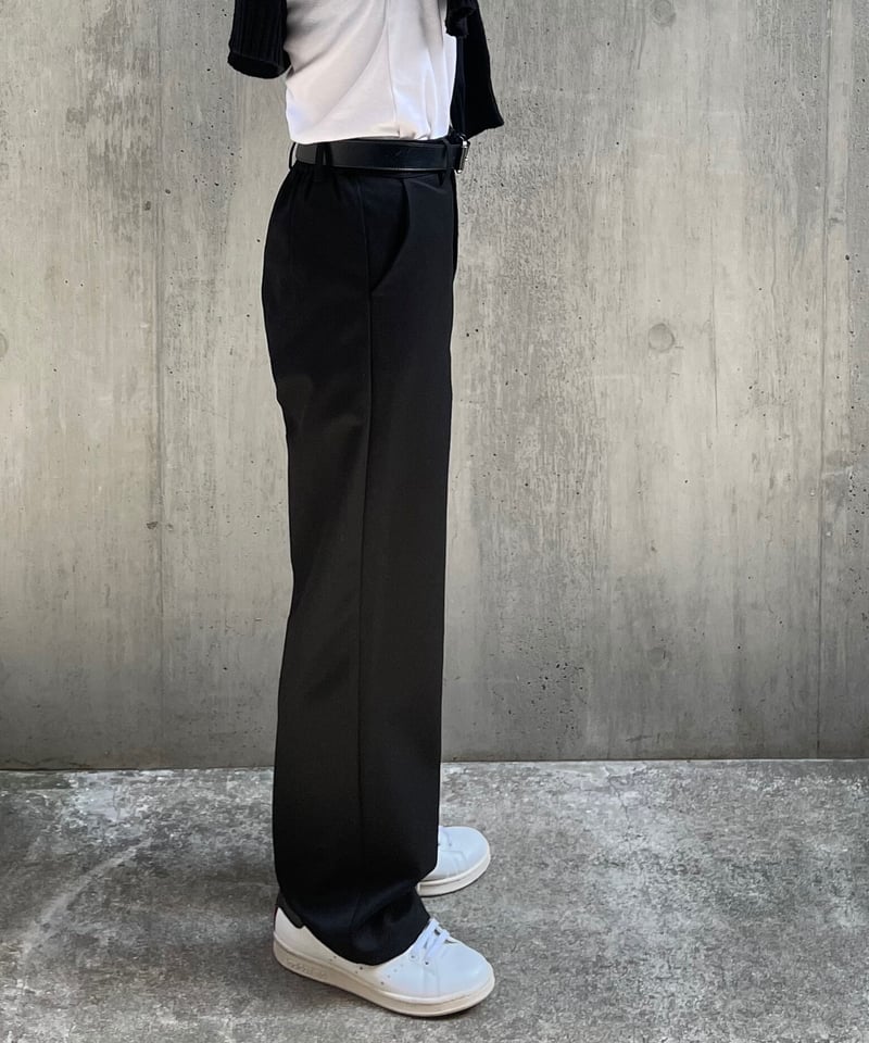 long length］wool blend straight slacks | ok.soon 