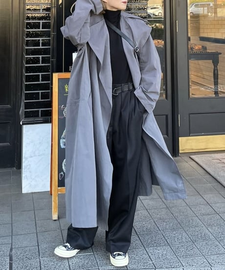 cotton nylon over coat gray