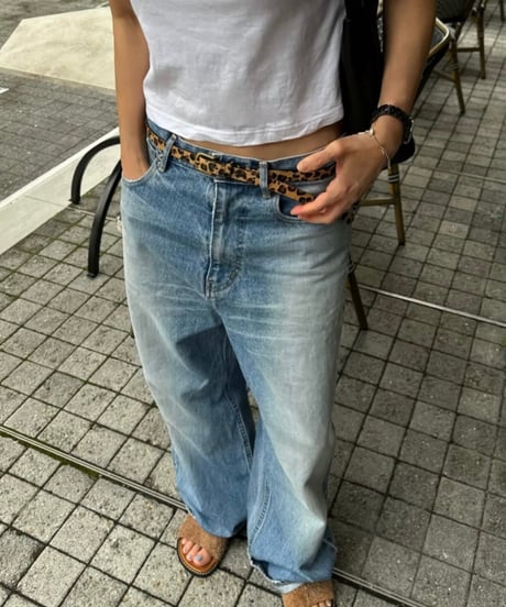 leopard leather belt