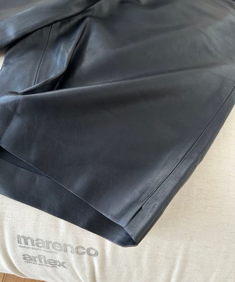 faux-leather half shorts