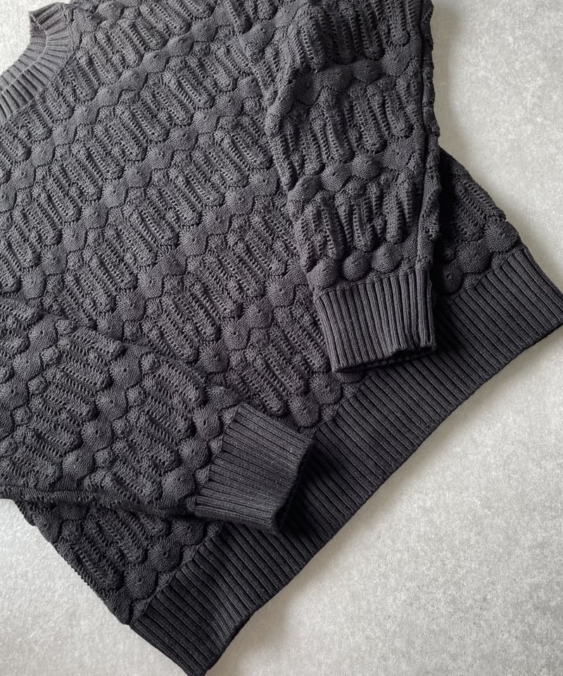 ヴィンテージ　クロシェニット　ブラック クロシェットニットblack | ok.soon