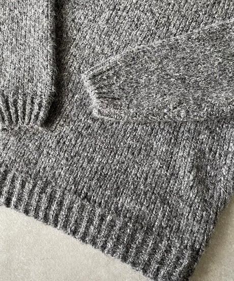 ハイネックミックスニットgray,blue