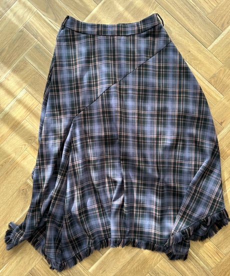 tartan check long skirt