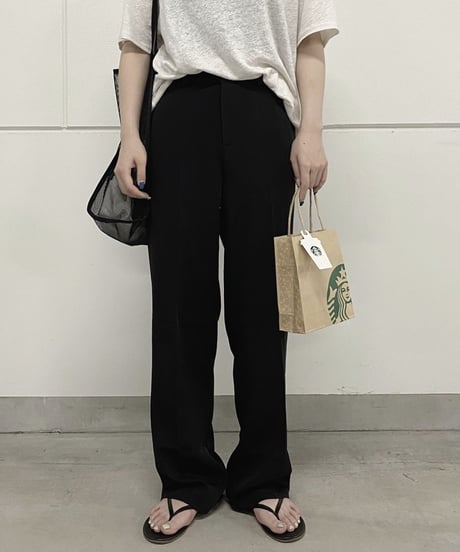 long length straight slacks (black)