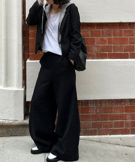 monotone tweed wide pants