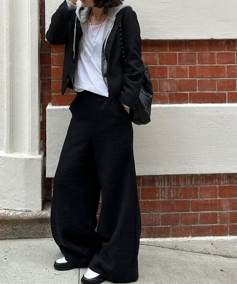 monotone tweed wide pants | ok.soon