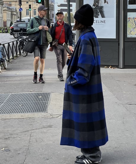 buffalo check wool coat