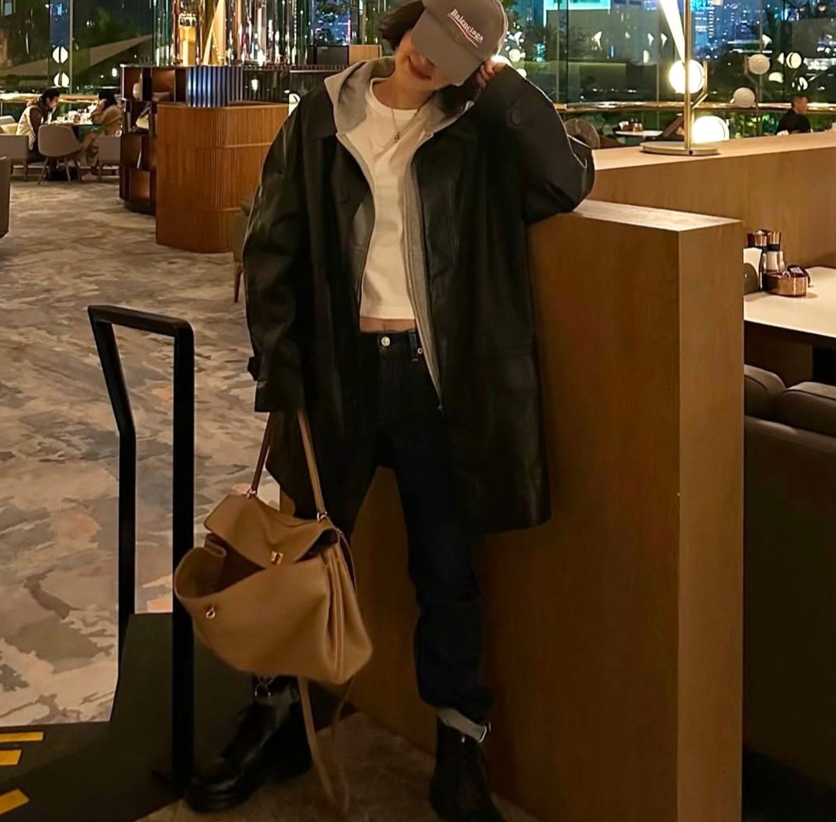 faux leather half coat | ok.soon