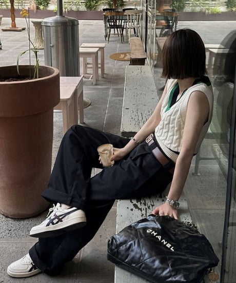ok.soon×dickies wide chino pants (black)